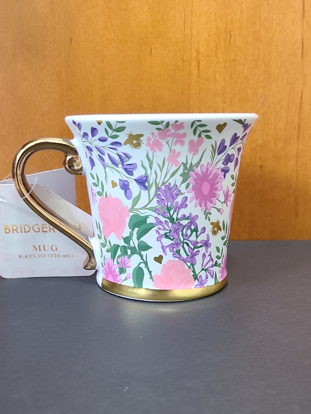 Bridgerton Netflix Floral Ceramic Mug Cup With Golden Handle